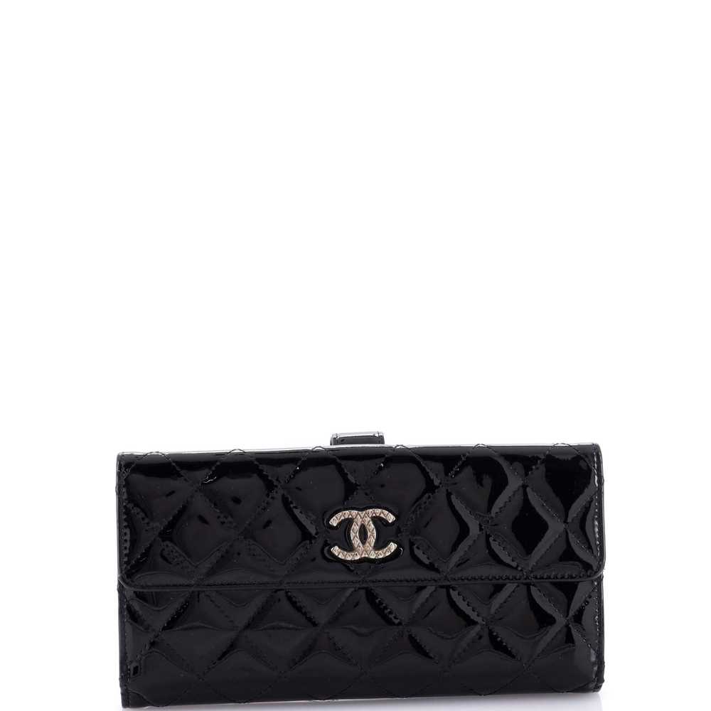 CHANEL CC Brilliant Flap Wallet Quilted Patent Lo… - image 2