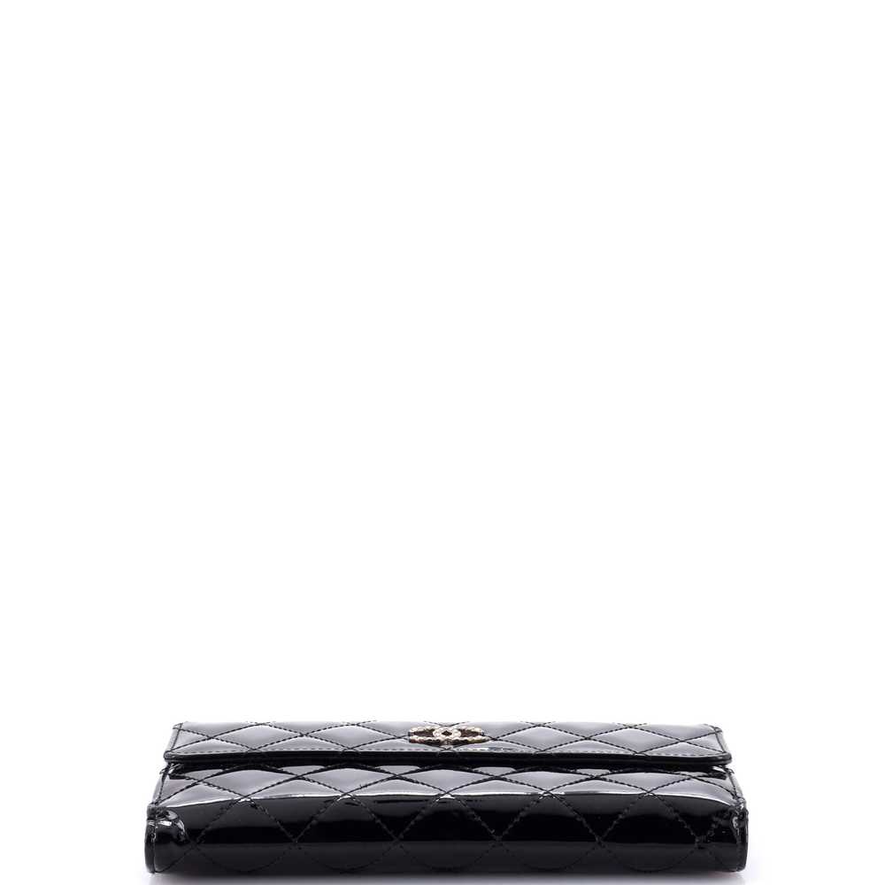 CHANEL CC Brilliant Flap Wallet Quilted Patent Lo… - image 4