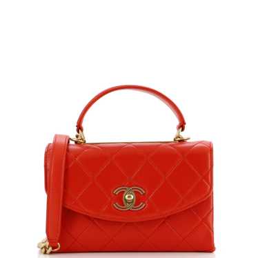 CHANEL Trendy Spirit Top Handle Bag Quilted Lambs… - image 1