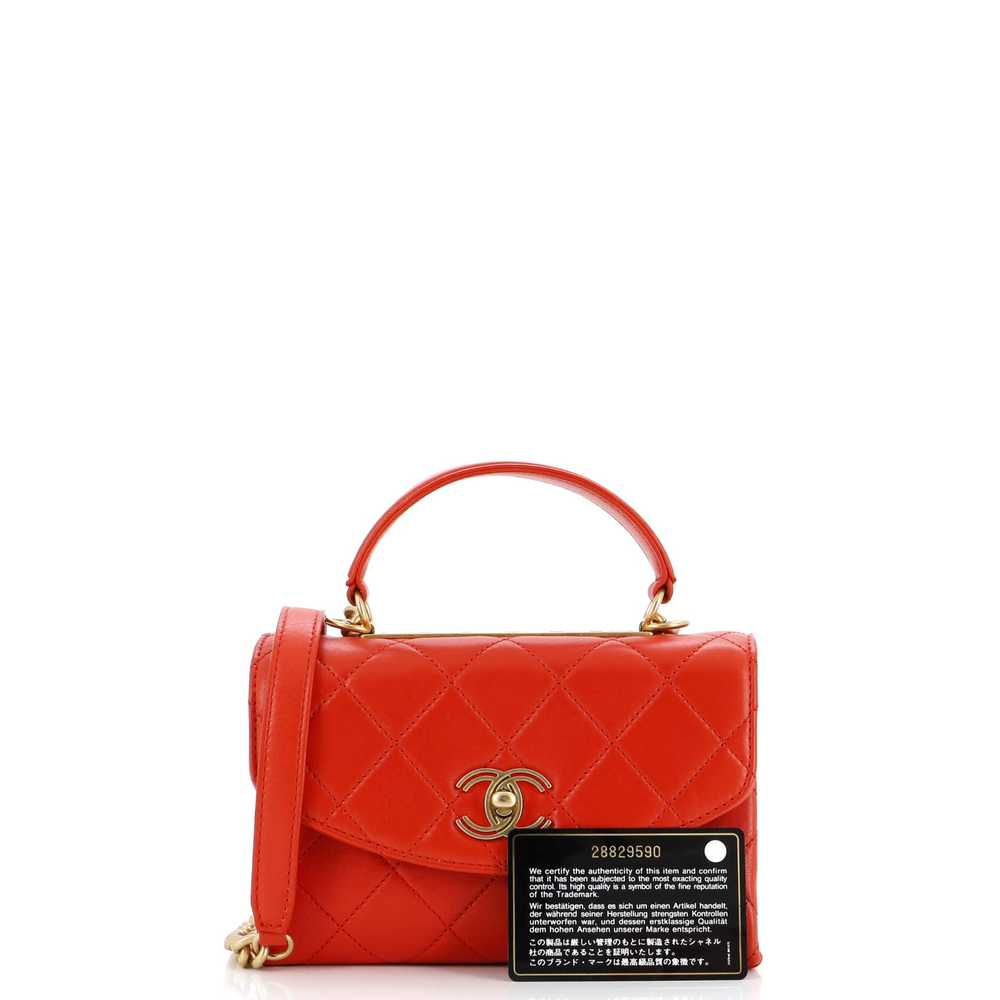 CHANEL Trendy Spirit Top Handle Bag Quilted Lambs… - image 2