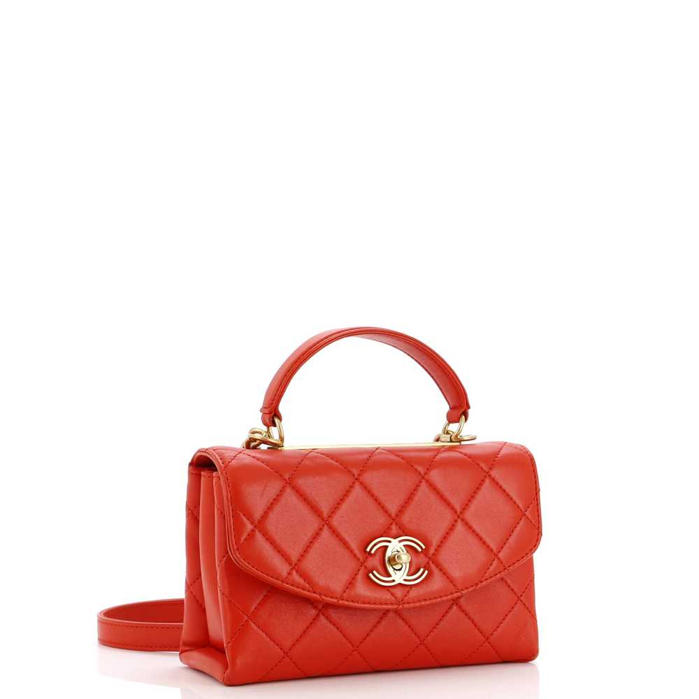 CHANEL Trendy Spirit Top Handle Bag Quilted Lambs… - image 3