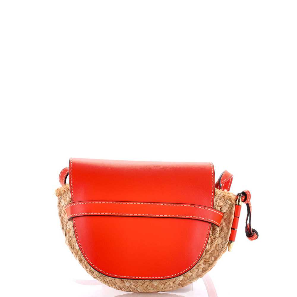 LOEWE Gate Leather Shoulder Leather with Raffia M… - image 3