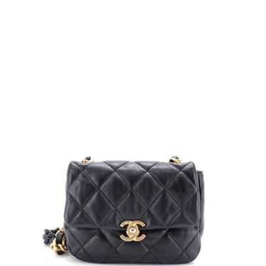 CHANEL Lacquered Metal CC Flap Bag Quilted Lambski