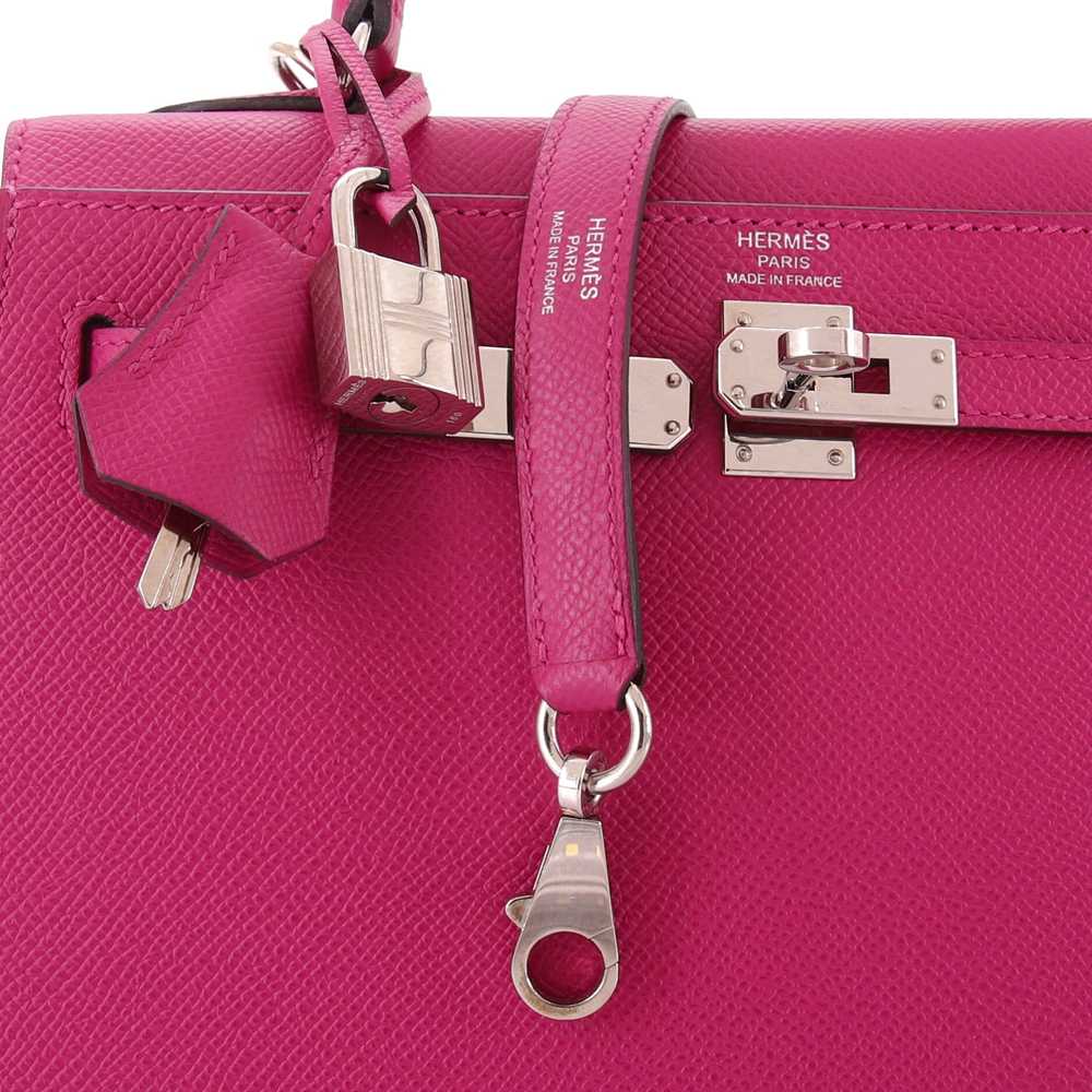 Hermes Kelly Handbag Rose Pourpre Epsom with Pall… - image 7