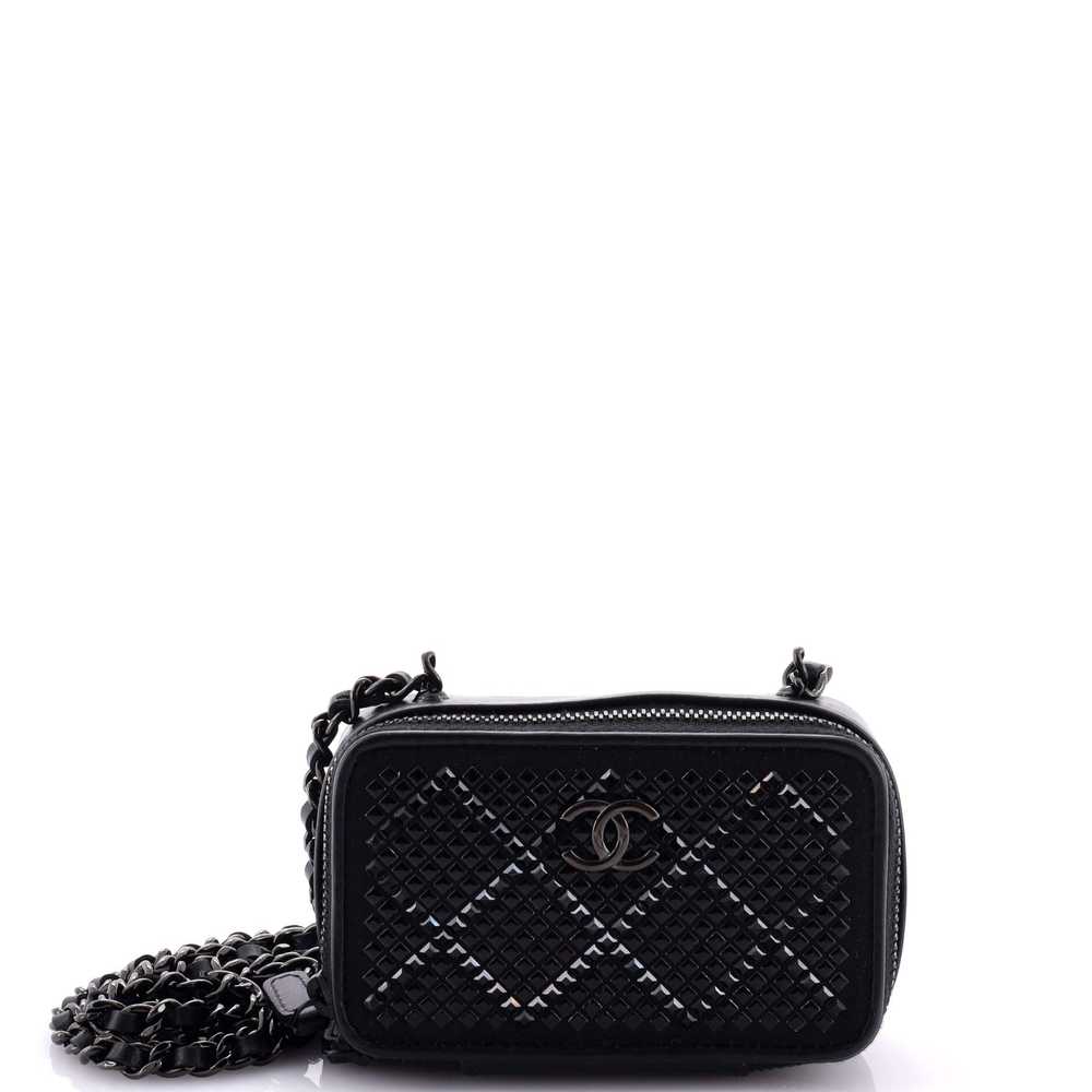 CHANEL So Black Zip Around Vanity Clutch with Cha… - image 1