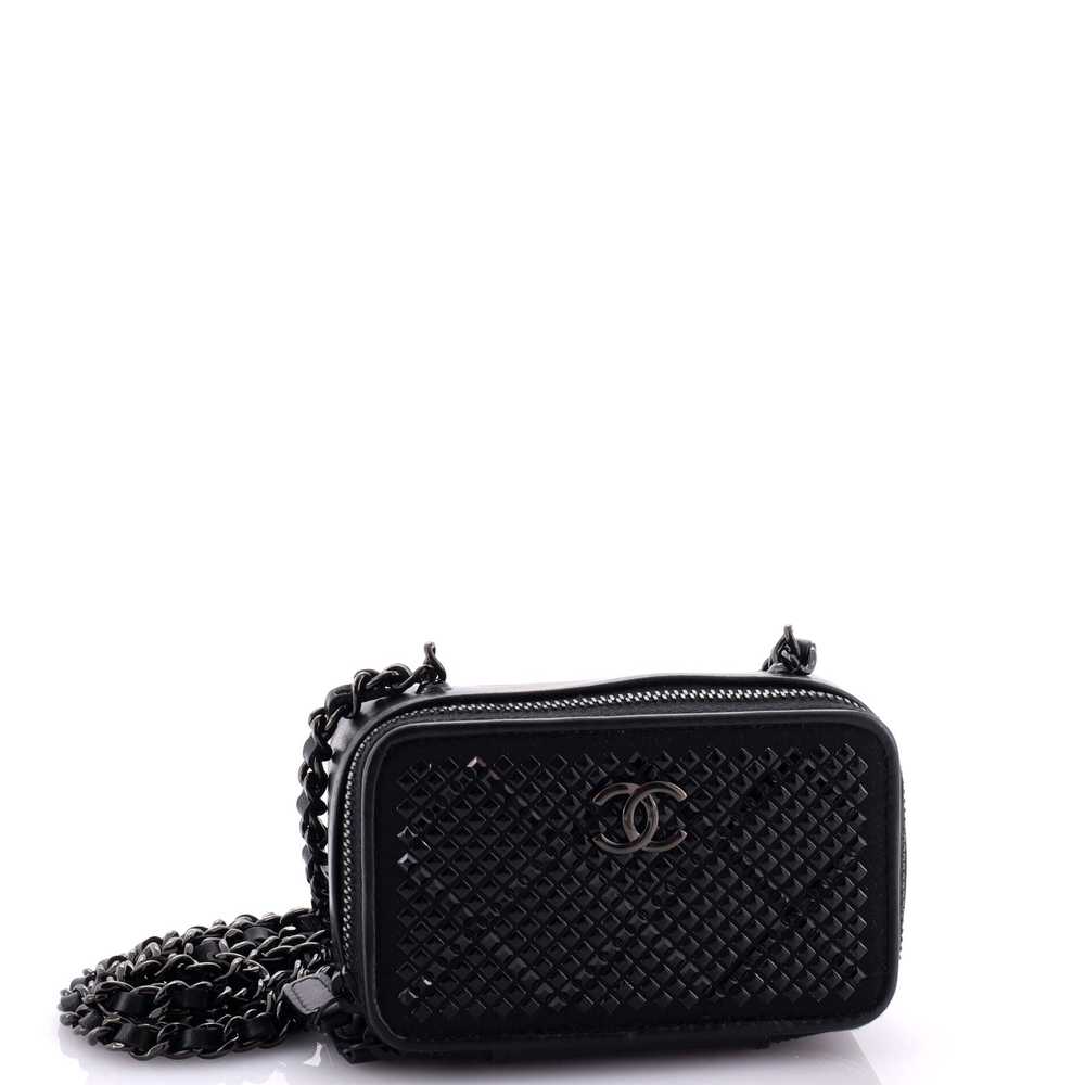 CHANEL So Black Zip Around Vanity Clutch with Cha… - image 2