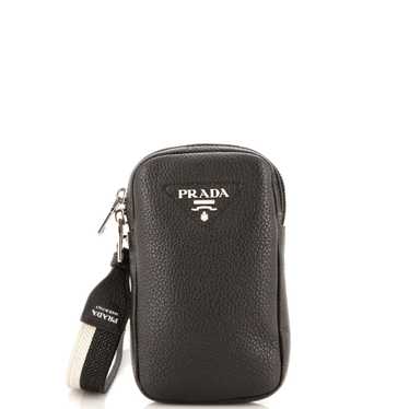 PRADA Flou Phone Crossbody Vitello Daino