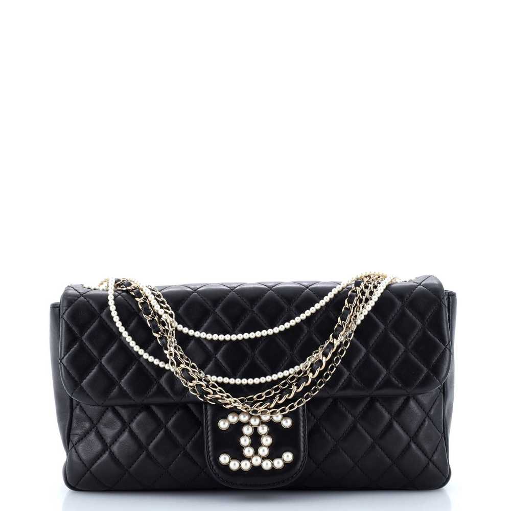 CHANEL Westminster Pearl Chain Flap Bag Quilted L… - image 1