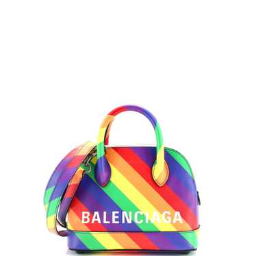 Balenciaga Logo Ville Bag Printed Leather XXS