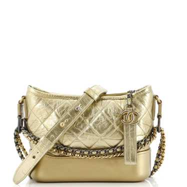 CHANEL Gabrielle Hobo Quilted Metallic Aged Calfsk