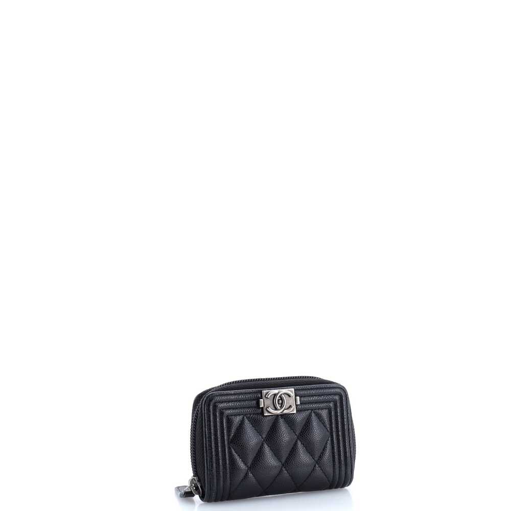 CHANEL Boy Zip Coin Purse Quilted Caviar Small - image 2