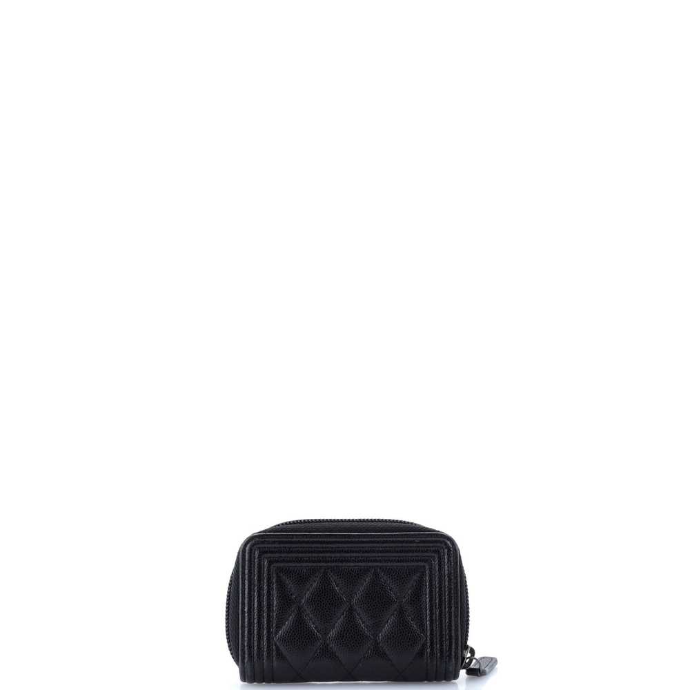 CHANEL Boy Zip Coin Purse Quilted Caviar Small - image 3