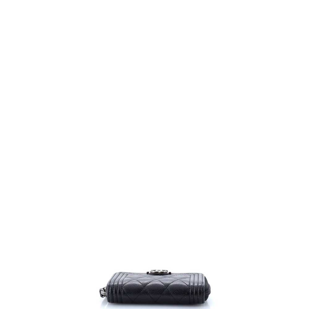 CHANEL Boy Zip Coin Purse Quilted Caviar Small - image 4