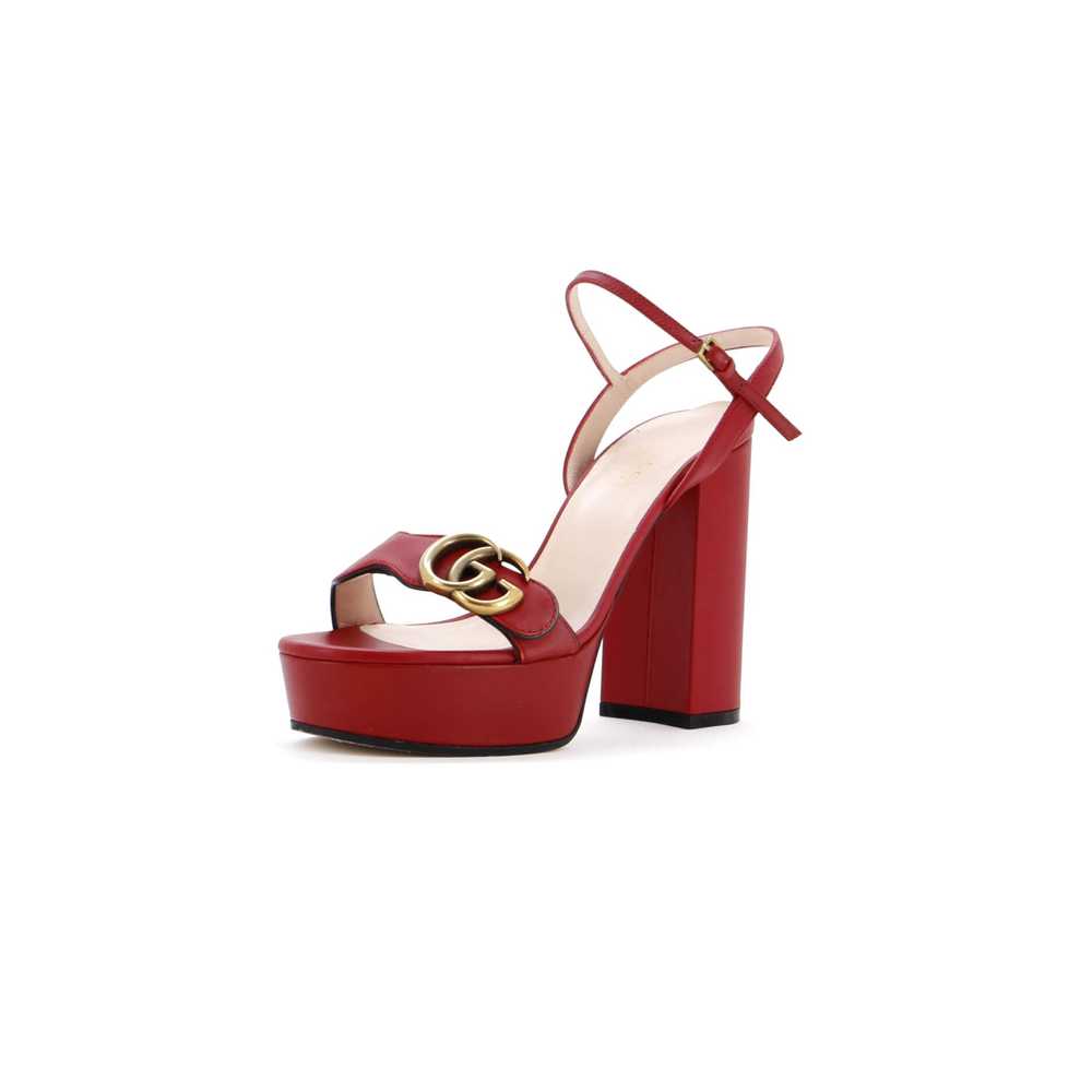 GUCCI Women's GG Marmont Block Heel Sandals Leath… - image 1