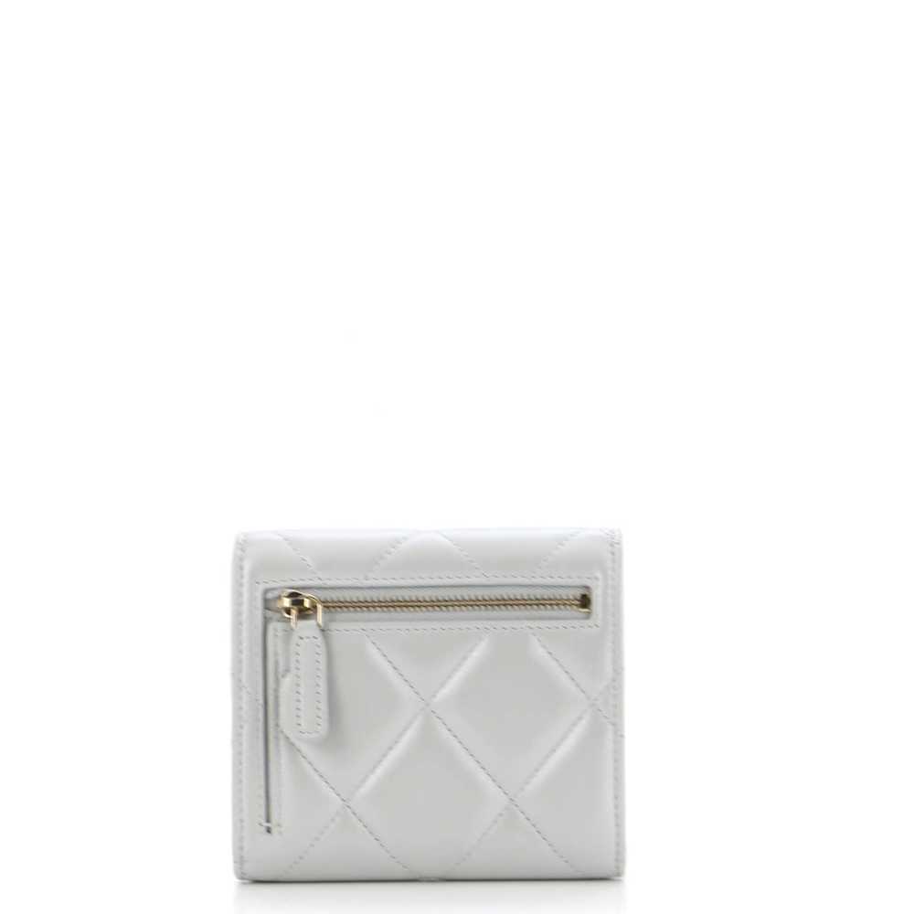 CHANEL CC Pearl Trifold Wallet Quilted Iridescent… - image 3