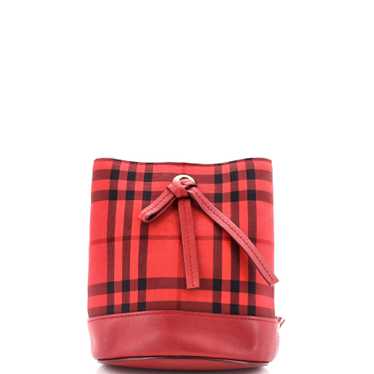 Burberry Overdyed Bucket Bag Horseferry Check Can… - image 1