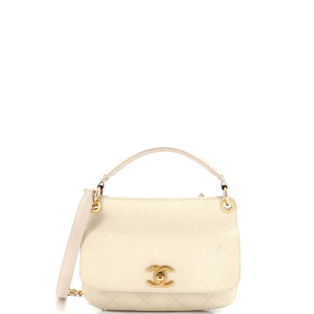 CHANEL CC Lock Top Handle Flap Bag Caviar Small - image 1