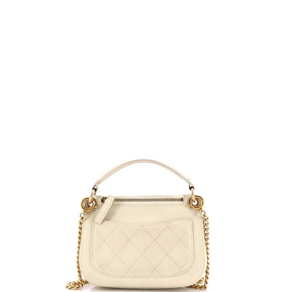 CHANEL CC Lock Top Handle Flap Bag Caviar Small - image 4