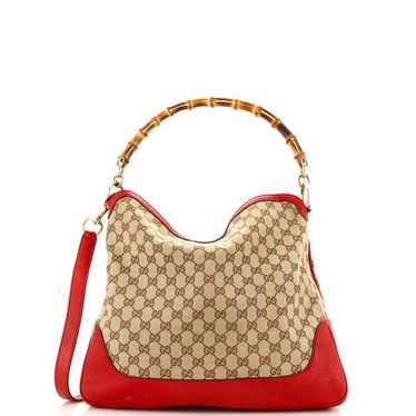 GUCCI Diana Bamboo Shoulder Bag GG Canvas Medium - image 1