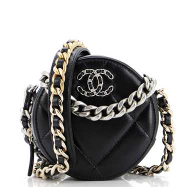 CHANEL 19 Round Clutch with Chain Quilted Leather