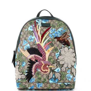 GUCCI Zip Backpack Embroidered Printed GG Coated … - image 1