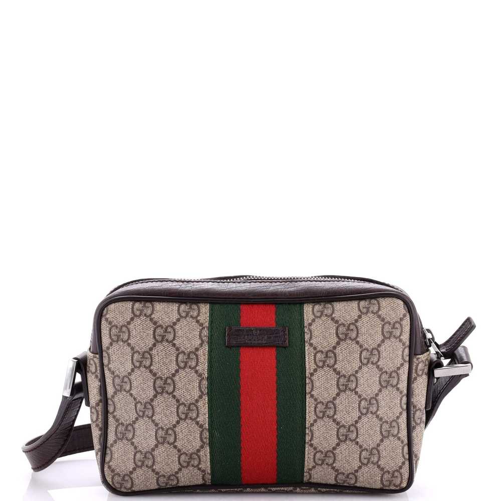 GUCCI Vintage Web Camera Bag GG Coated Canvas Sma… - image 1