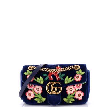 GUCCI GG Marmont Flap Bag Embroidered Matelasse V… - image 1