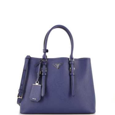 PRADA Belted Strap Cuir Double Tote Saffiano Leat… - image 1