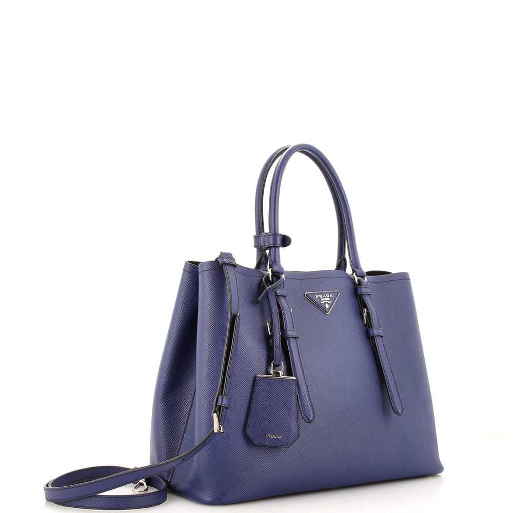 PRADA Belted Strap Cuir Double Tote Saffiano Leat… - image 2