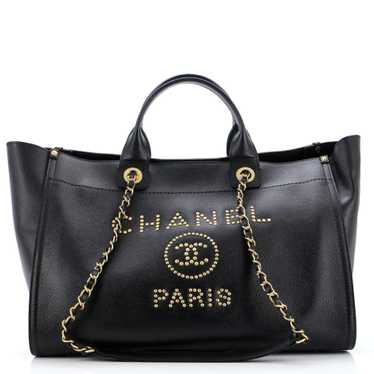 CHANEL Deauville Tote Studded Caviar Medium