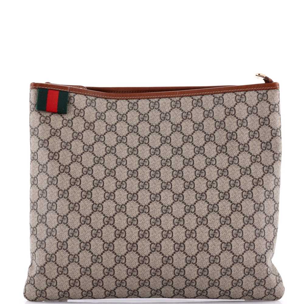 GUCCI Web Loop Flat Messenger GG Coated Canvas La… - image 1