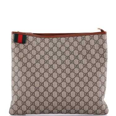 GUCCI Web Loop Flat Messenger GG Coated Canvas La… - image 1