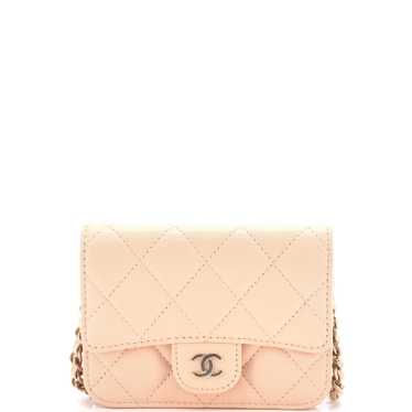 CHANEL Classic Flap Clutch with Chain Quilted Cavi