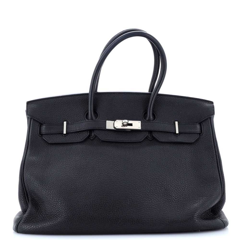 Hermes Birkin Handbag Noir Clemence with Palladiu… - image 1