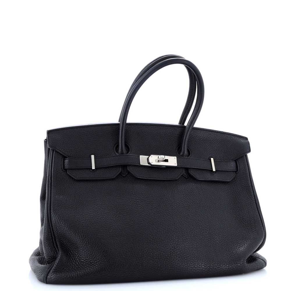 Hermes Birkin Handbag Noir Clemence with Palladiu… - image 2