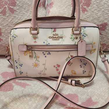 Coach Floral Pink Rowan Satchel