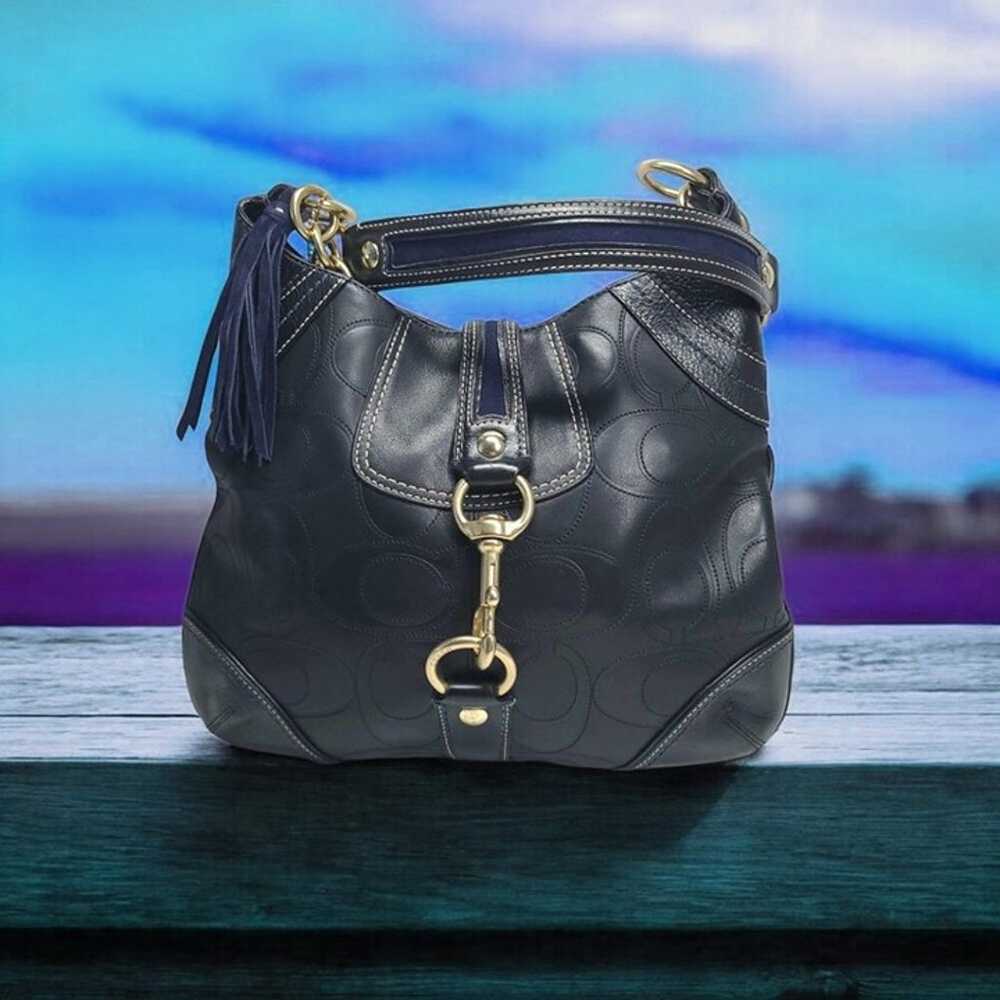 Coach Hamilton Embossed Leather Hobo Shoulder Bag - image 5