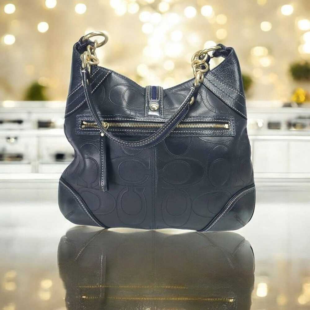 Coach Hamilton Embossed Leather Hobo Shoulder Bag - image 7