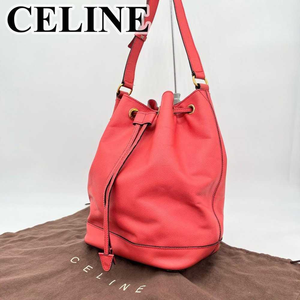 CELINE Shoulder Bag Pouch Type Crossbody Logo Gol… - image 1