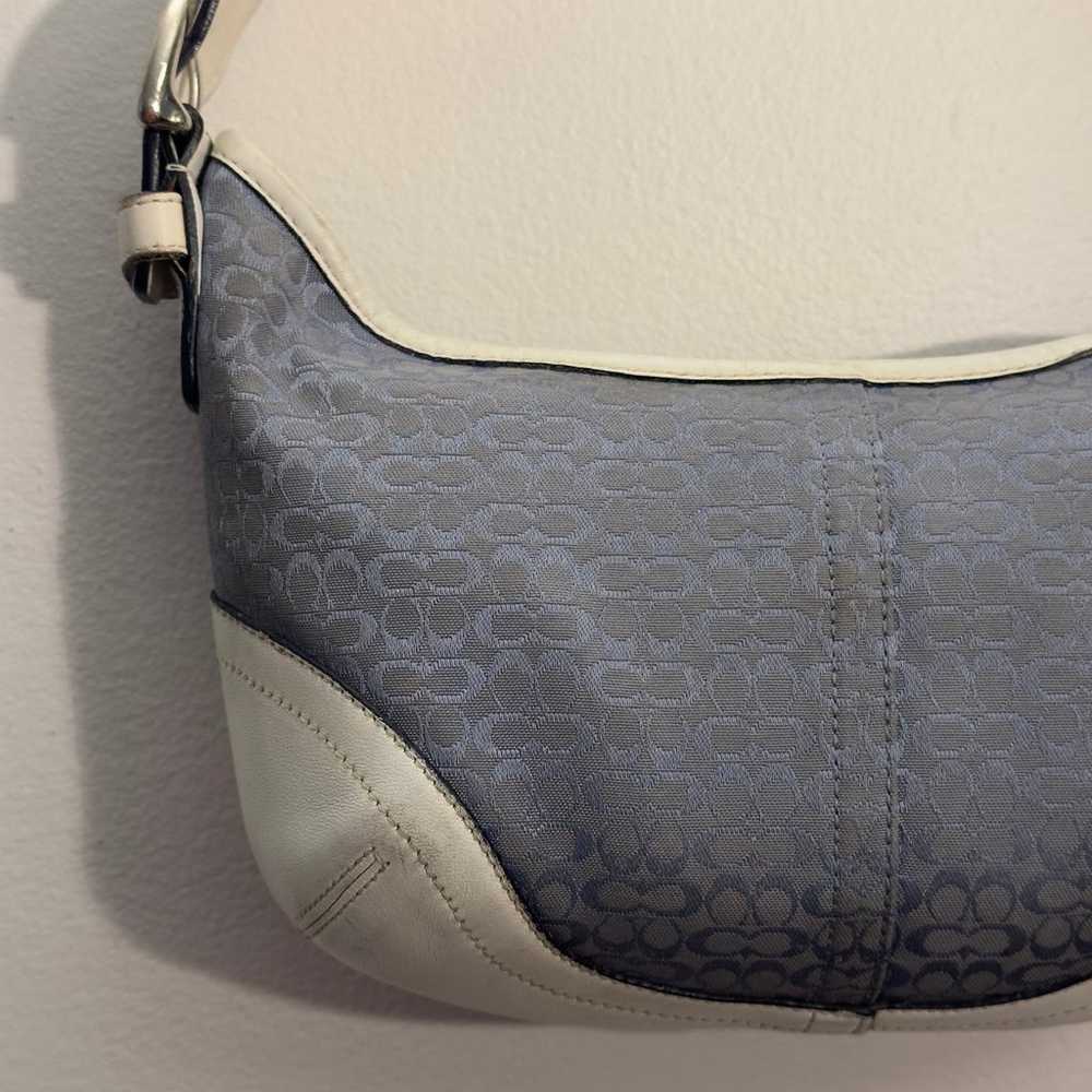 2003 Coach 6351 Blue Signature jacquard & white l… - image 4