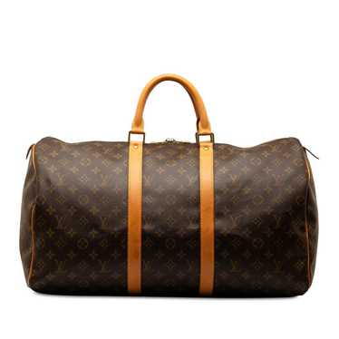 Louis Vuitton Keepall leather travel bag