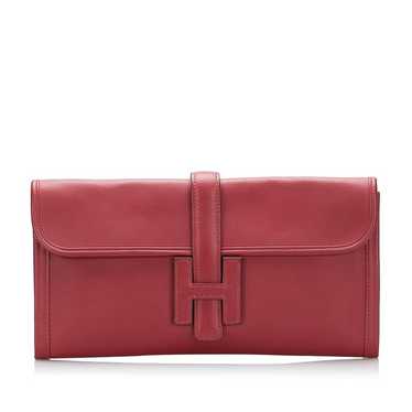 Hermès Jige leather clutch bag