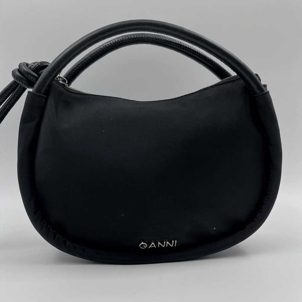 ✨Rare✨ GANNI Handbag Knot Mini Leather Black Bag - image 2