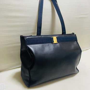 Salvatore Ferragamo Ferragamo Tote Bag Leather Bl… - image 1