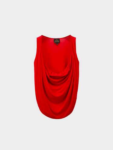 Vivienne Westwood 2000s Red Cowl Neck Top