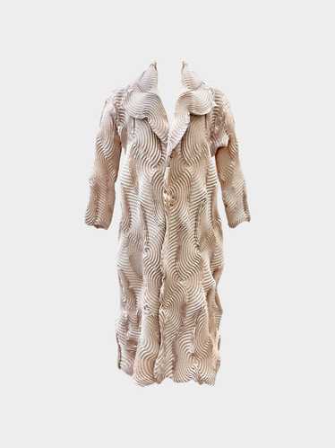 Issey Miyake 2020 Beige Curve Pleated Jacket