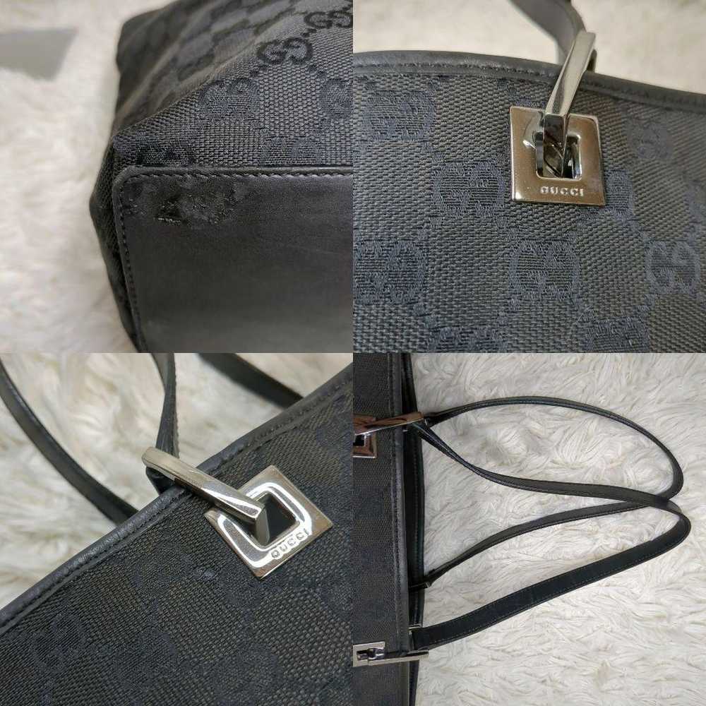 GUCCI Tote Bag GG Canvas Logo Hardware Black Leat… - image 9