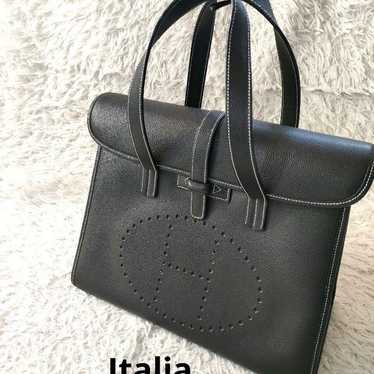 Italy Tote Bag Leather Handbag Black High Class