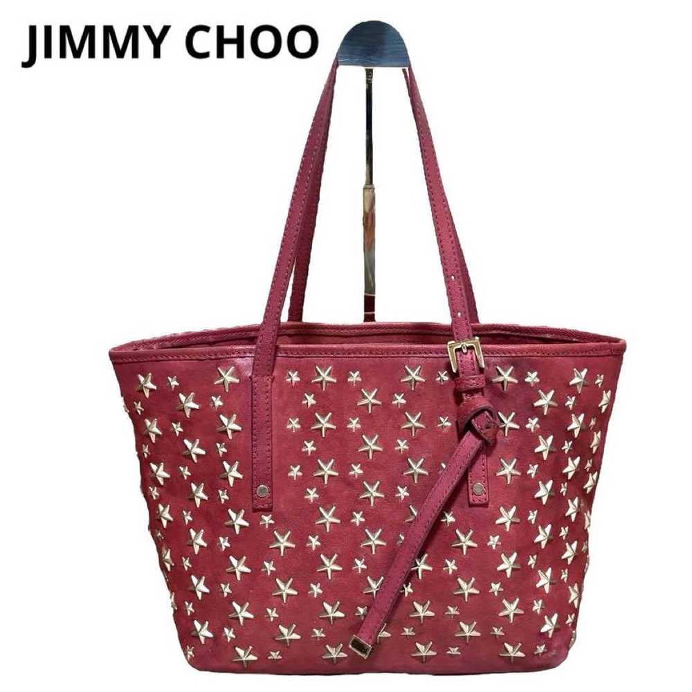 Jimmy Choo Tote Bag Sasha Leather Pink Star Studs - image 1