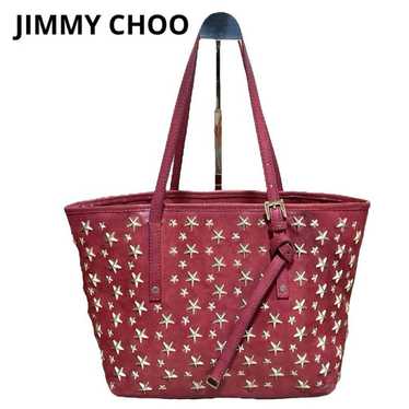 Jimmy Choo Tote Bag Sasha Leather Pink Star Studs - image 1